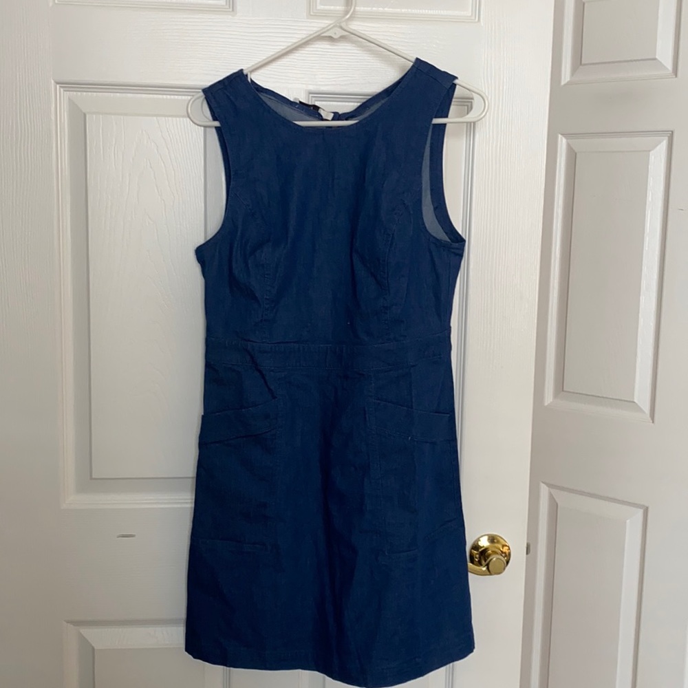 Never worn denim fit and flare dress